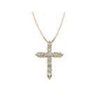 1/4 Ct. T.w. Certified Diamond 14k White Gold Cross Pendant Necklace