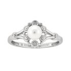 Womens Diamond Accent White Sterling Silver Delicate Ring