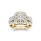 1 1/2 Ct. T.w. Diamond 14k Yellow Gold Bridal Ring Set