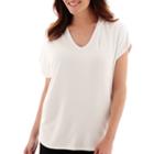 Liz Claiborne Cap-sleeve Weekend Hooded T-shirt