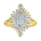 Womens 7/8 Ct. T.w. White Diamond 10k Gold Cocktail Ring