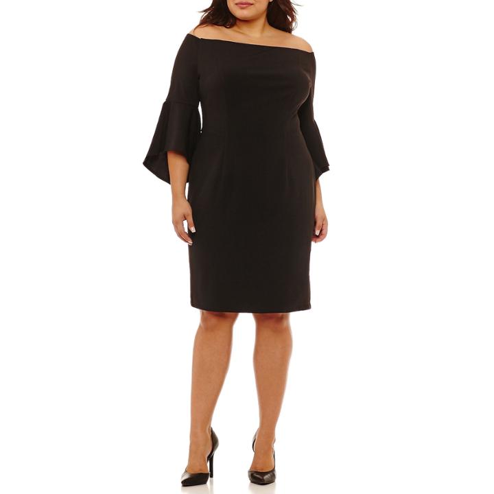 Bisou Bisou Elbow Sleeve Sheath Dress-plus