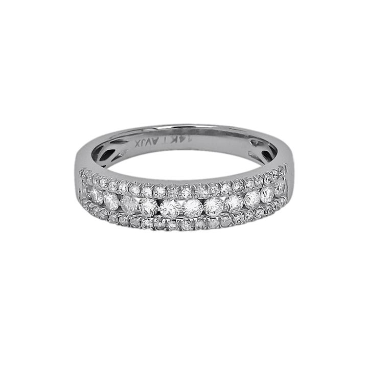 Limited Quantities 1/2 Ct. T.w. Diamond 14k White Gold Triple-row Band