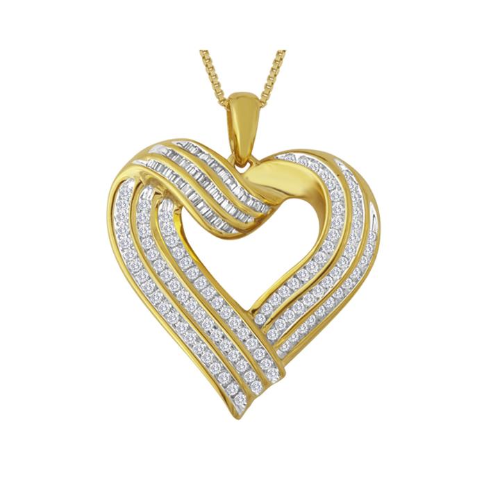 1/2 Ct. T.w. Diamond 14k Yellow Gold Over Sterling Silver Pendant Necklace