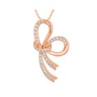 1/6 Ct. T.w. Diamond 10k Rose Gold Bow Pendant Necklace