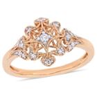 Womens 1/10 Ct. T.w. White Diamond 10k Gold Cluster Ring