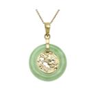 Green Jade 14k Yellow Gold Pendant Necklace
