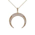 Petite Lux Womens Lab Created White Cubic Zirconia 10k Gold Pendant Necklace