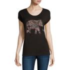 I Jeans By Buffalo Short Sleeve Elephant Screen Tee