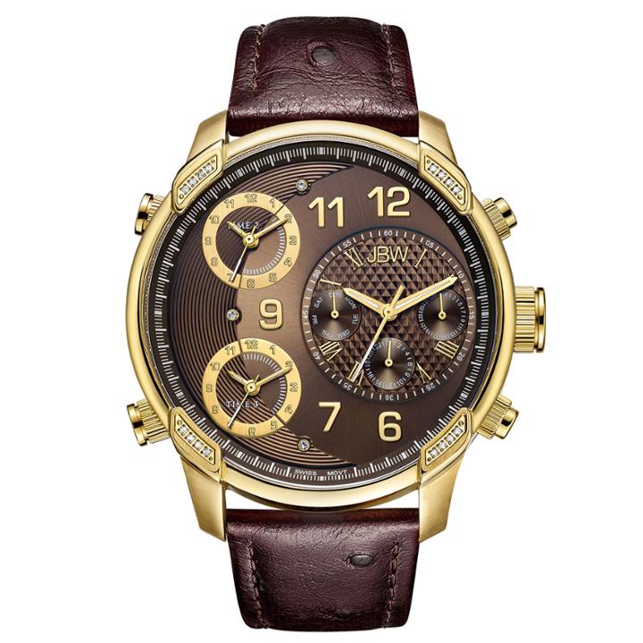 Jbw 0.19 Ctw Mens Brown Strap Watch-j6353a