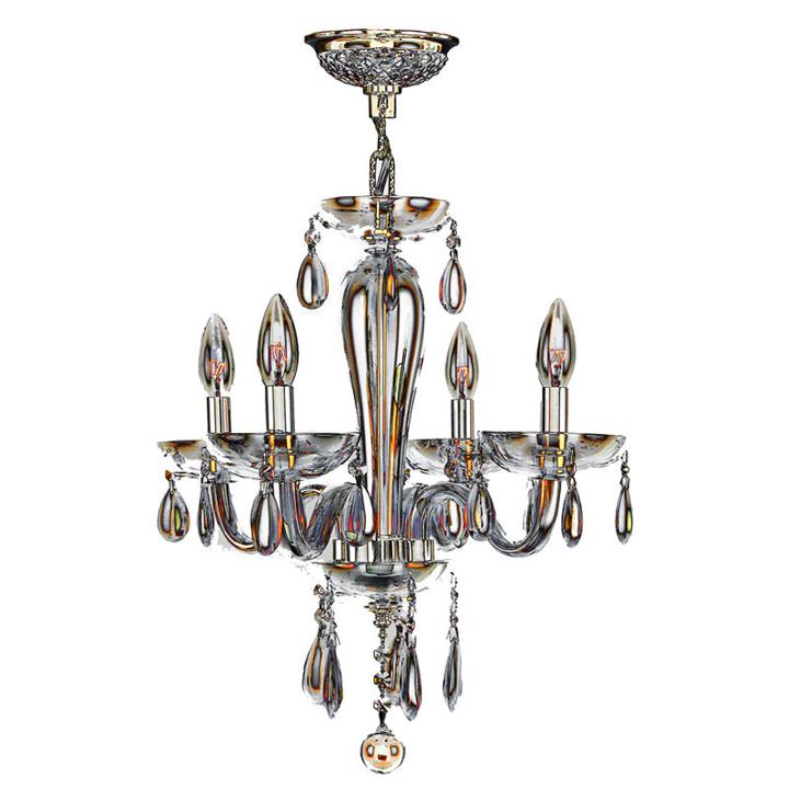 Gatsby Collection 4 Light Mini Chrome Finish And Blown Glass Chandelier