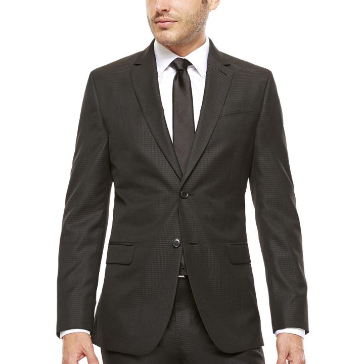 Jf J. Ferrar Slim-fit Black Box Check Suit Jacket