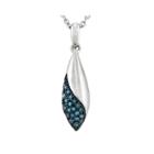 1/8 Ct. T.w. Color-enhanced Blue Diamond Sterling Silver Teardrop Pendant Necklace