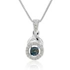 Womens 1/8 Ct. T.w. Genuine Blue Diamond Pendant Necklace