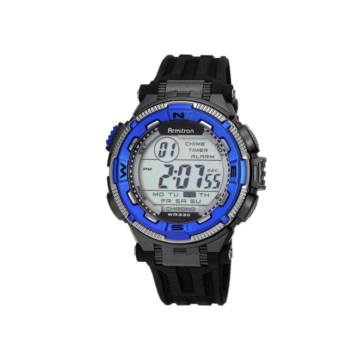 Armitron Mens Black Strap Watch-40/8301blu