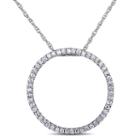 Womens 1/4 Ct. T.w. Genuine White Diamond 10k Gold Round Pendant Necklace