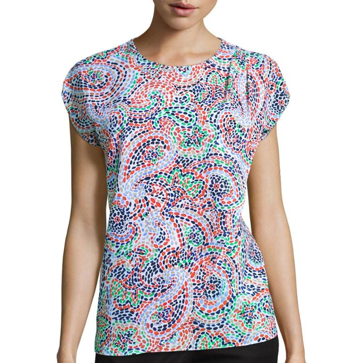 Liz Claiborne Short-sleeve Overlap-front Blouse - Petite