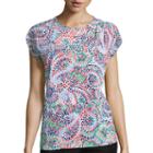 Liz Claiborne Short-sleeve Overlap-front Blouse - Petite