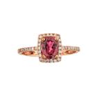 Limited Quantities Pink Tourmaline & Diamond 10k Rose Gold Ring