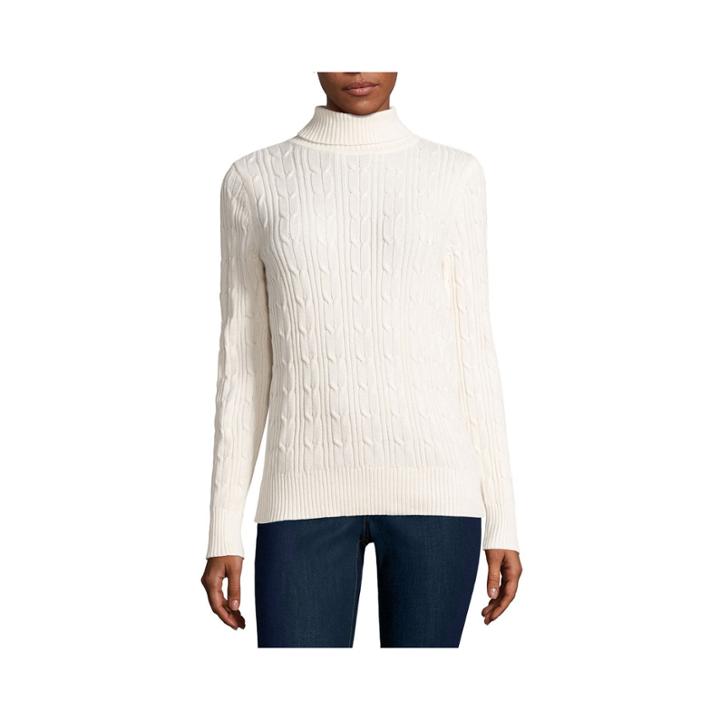 St. John's Bay Essential Long-sleeve Cable-knit Turtleneck Sweater - Tall