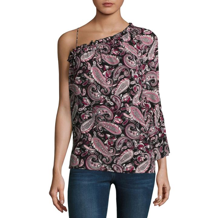 Libby Edelman One Shoulder Ruffle Top