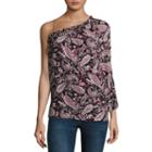 Libby Edelman One Shoulder Ruffle Top