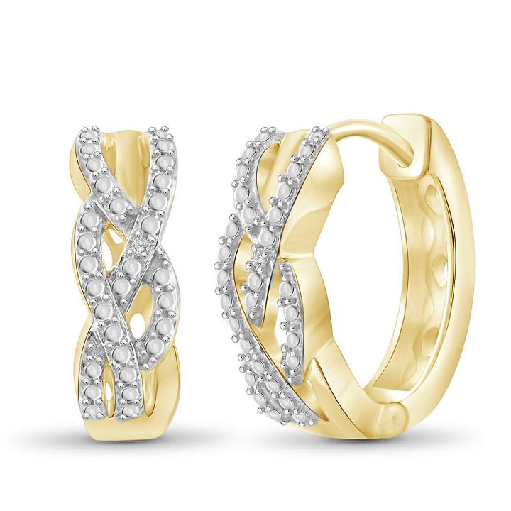 Diamond Accent White Diamond 17.4mm Round Hoop Earrings