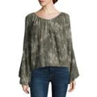 A.n.a Long Sleeve Woven Floral Blouse-talls
