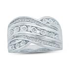 Womens 1/6 Ct. T.w. Diamond White Sterling Silver Cocktail Ring