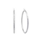 Sterling Silver Diamond-cut 50mm Hoop Earrings