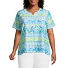 Alfred Dunner Turks & Caicos Biadere Tee- Plus