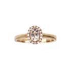Limited Quantities Oval Genuine Morganite And 1/10 Ct. T.w. Diamond Ring