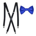 Solid Bow Tie & Suspenders Set