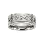 Personalized Mens 9mm Stainless Steel Wedding Band