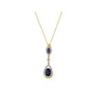 Lab Created Blue & White Sapphire 14k Gold Over Silver Pendant Necklace