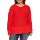 A.n.a Long Sleeve Round Neck Pullover Sweater-plus