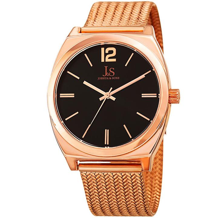 Joshua & Sons Mens Rose Goldtone Strap Watch-j-124rg