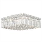 Cascade Collection 4 Light 5.5 Square Chrome Finish And Clear Crystal Flush Mount Ceiling Light