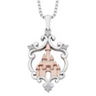 Enchanted Disney Fine Jewelry Womens Diamond Accent White Diamond Sterling Silver Gold Over Silver Pendant Necklace