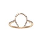 1/7 Ct. T.w. Diamond Rose Gold Over Sterling Silver Horseshoe Ring