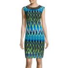 Studio 1 Sleeveless Necklace Print Sheath Dress