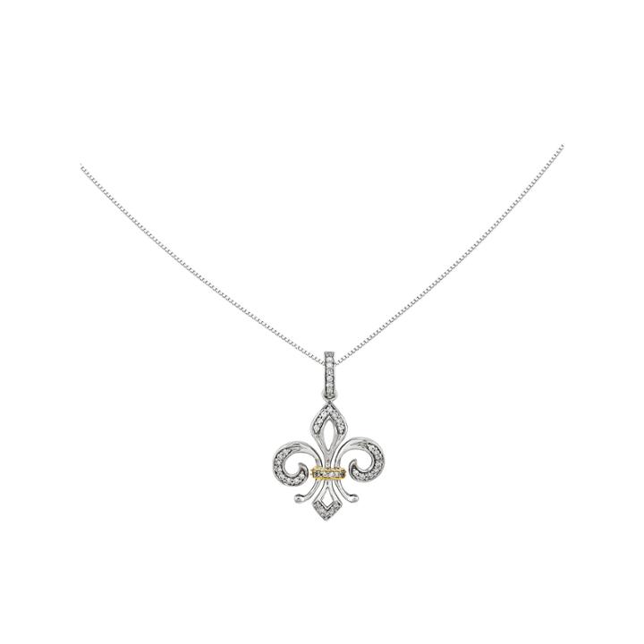 1/5 Ct. T.w. Diamond 14k White Gold Fleur De Lis Pendant Necklace