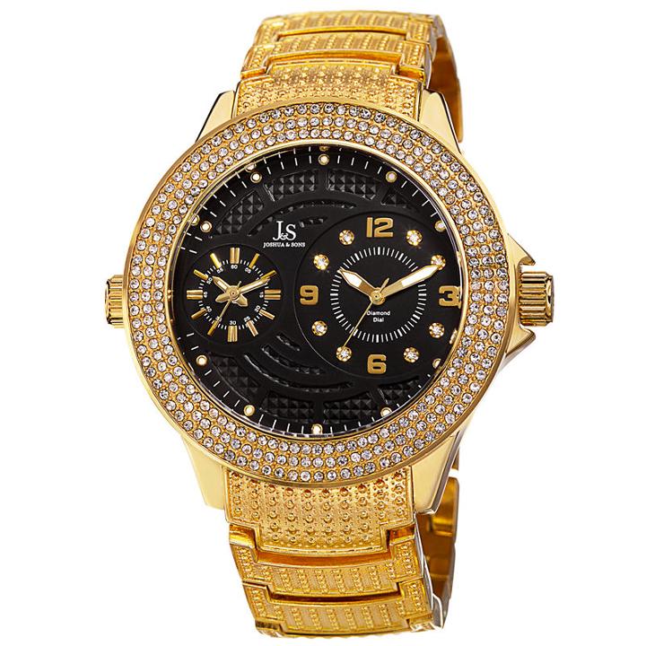 Joshua & Sons Mens Gold Tone Strap Watch-j-80ygbk