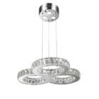 Galaxy 27 Led Light Chrome Finish And Clear Crystal Triple Ring Dimmable Chandelier