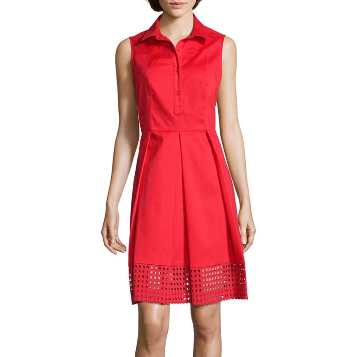 Liz Claiborne Sleeveless Eyelet Shirtdress