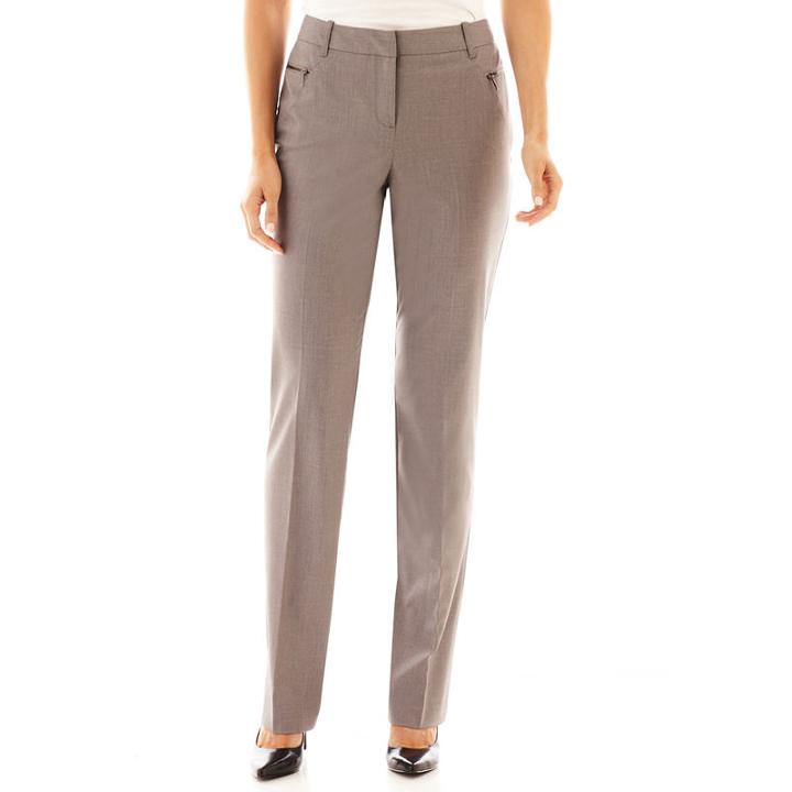Worthington Zipper-pocket Straight Pants - Tall