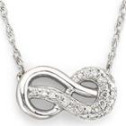Infinite Promise 1/10 Ct. T.w.diamond Sterling Silver Infinity Necklace