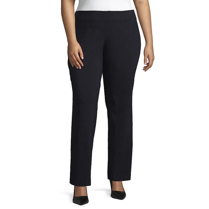 Worthington Slim Fit Woven Pull-on Pants - Plus