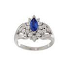 Lab-created Blue Ceylon Sapphire And Diamond-accent Sterling Silver Ring