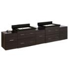 88.5-in. W Wall Mount Dawn Grey Vanity Set For 1 Hole Drilling Black Galaxy Top Biscuit Um Sink